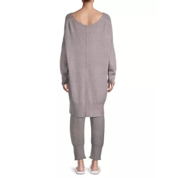 Free People C.O.Z.Y. Long Stretchy Oversized Tunic Sweater Gray Purple M/L NWT - Picture 9 of 10